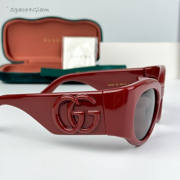 Gucci Men Sunglasses Burgundy Brown Oval GG1544S 002 BRAND NEW - Picture 5 of 9